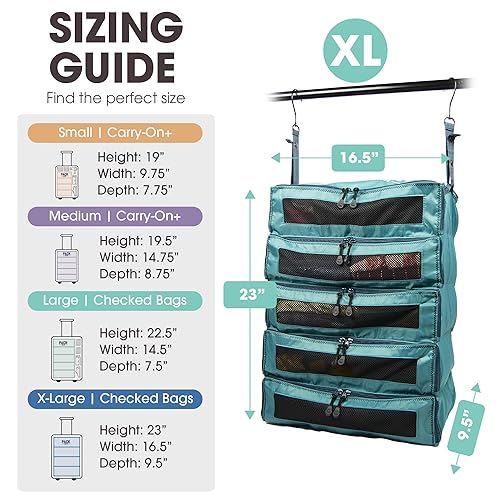 Pack Gear Hanging Suitcase Organizer Our XL Hanging Luggage Organizer  Perfectly Fits Any Suitcase Our Pack