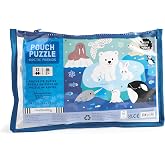 Mudpuppy - 12 Piece Pouch Puzzle for Kids | Ages 2+, Perfect for Travel, Reusable Pouch, Large Pieces, Polar Themed, Family Fun, Screen-Free Play, Recycled Paper