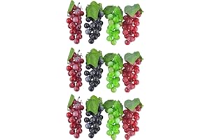JEDFORE 5.9 Inches Artificial Grapes Cluster Rubber Frosted Grape Bundles Decorative Grapes Bunches for Vintage Wedding Favor