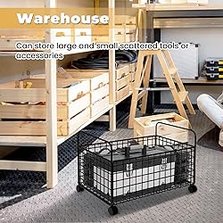 Under Desk Storage Cart Mobile Mesh Storage Cart