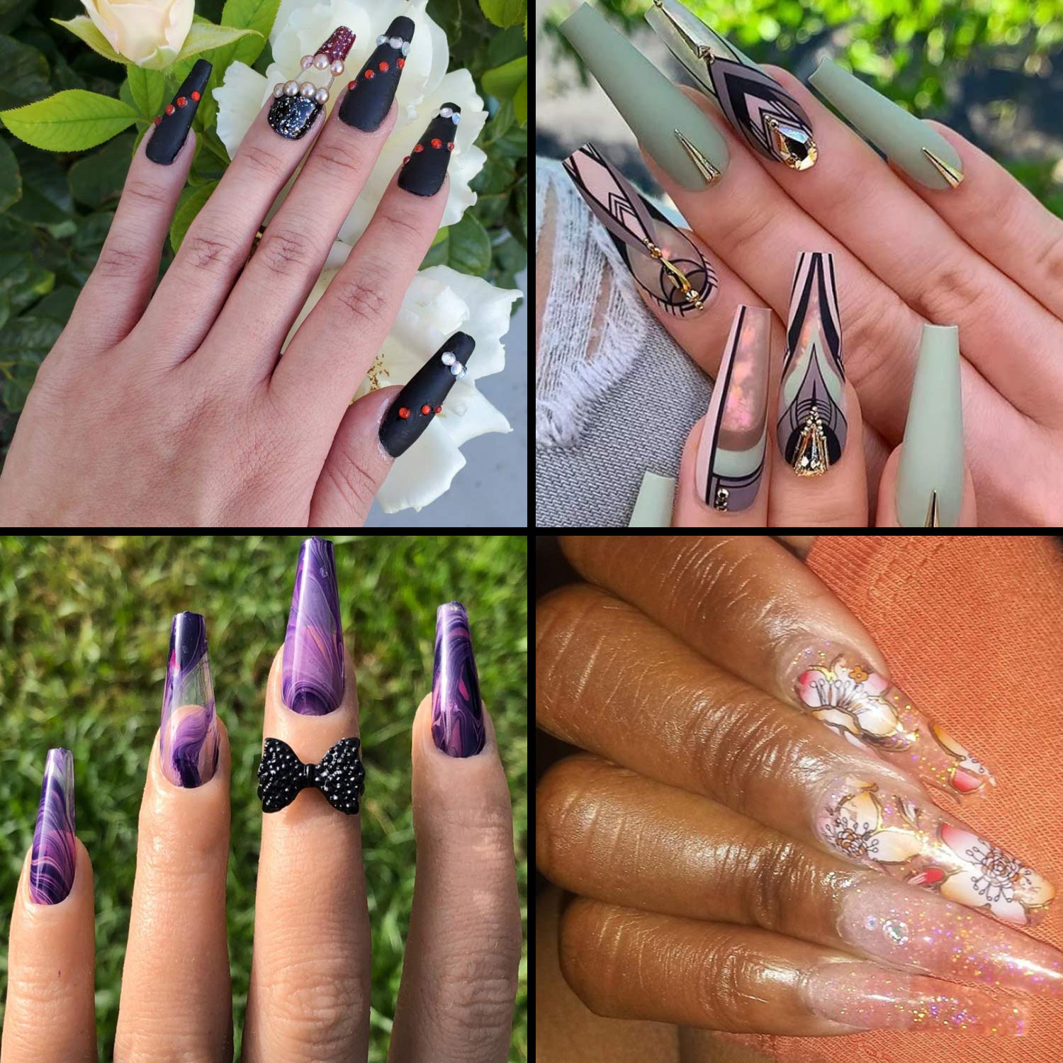 Clear Acrylic Nail Tips - Coffin Nail Tips BTArtbox 500pcs Artificial Ballerina shaped Fake Nails Half Cover False Nail with Case for Nail Salons and DIY Nail Art, 10 Sizes: Beauty