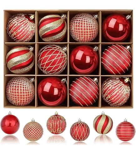 SHareconn Lot de 30 Boules de Noël colorées en Plastique incassable pour Sapin de Noël, décoration de fête, Mariage (60 mm,Champagne doré & Blanc SHareconn Lot de 30 Boules de Noël colorées en Plastique incassable pour Sapin de Noël, décoration de fête, Mariage (60 mm,Champagne doré & Blanc