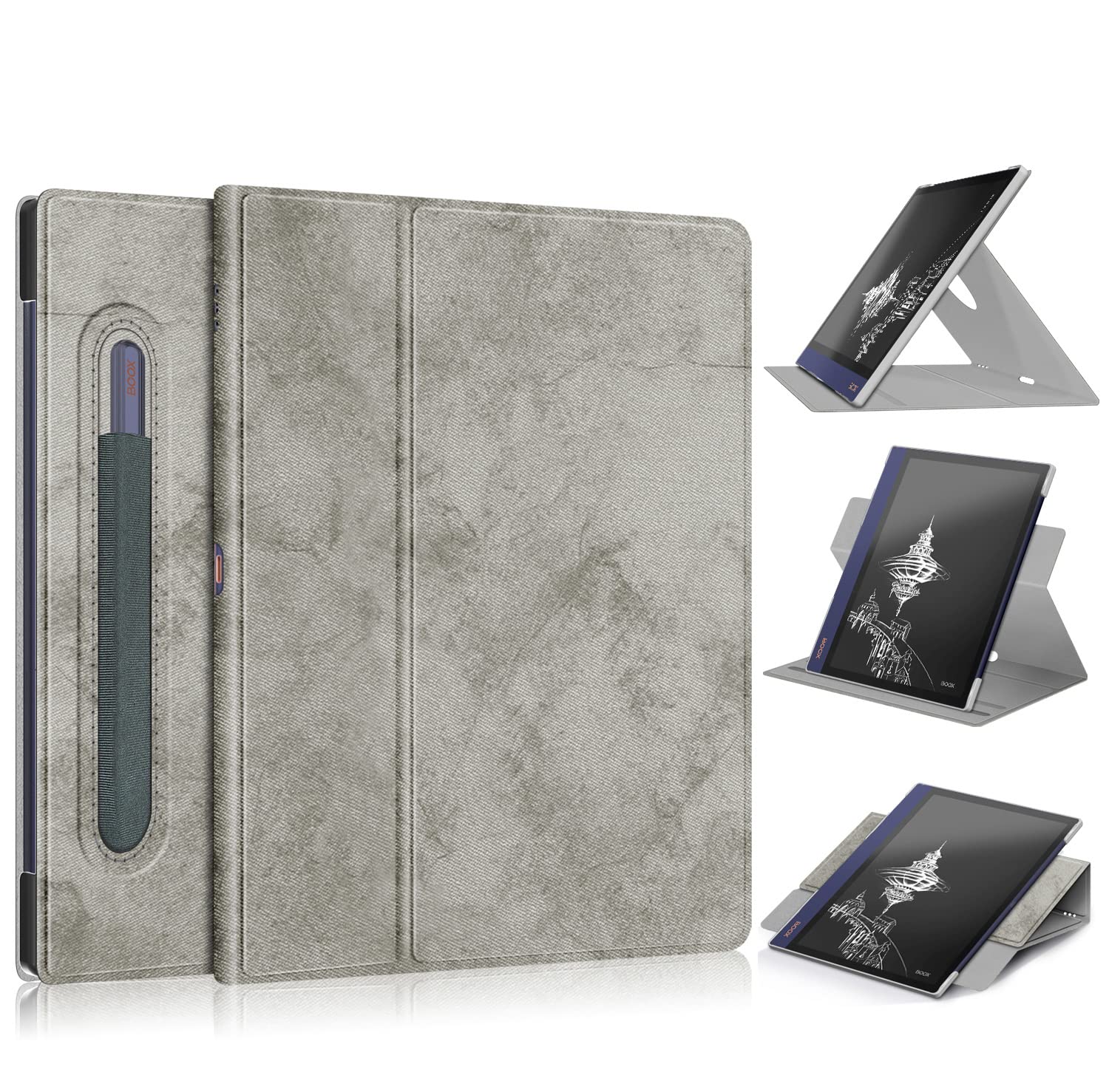 TOPCASE Lightweight Smart Stand Folio Cover Compatible with Onyx Boox Note Air 2 Plus Paper Tablet Case,Gray