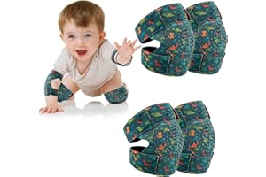 PRAPIROON 2 Pairs Baby Knee Pads for Crawling Adjustable Knee Pads Toddler Crawler Knee Protector for Infant Girl Boy Crawling