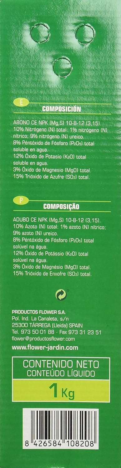 Flower 10820 10820-Abono hortensias, 1 kg, No Aplica, 7x18x25.5 cm ...