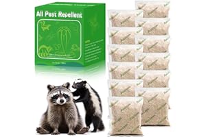 CROBIRWARE Skunk Repellent - 12 Pack Natural Raccoon Repellent Balls for Yards, Gardens, Keep Raccoon Away with Humane & Odorless, Skunk Deterrent Long-Lasting Granules Safe for Pets & Kids
