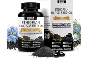 Purely Nutrient Ethiopian Black Seed Oil Capsules 90Count, Cold-Pressed Nigella Sativa, Non-GMO, 100% Pure Form