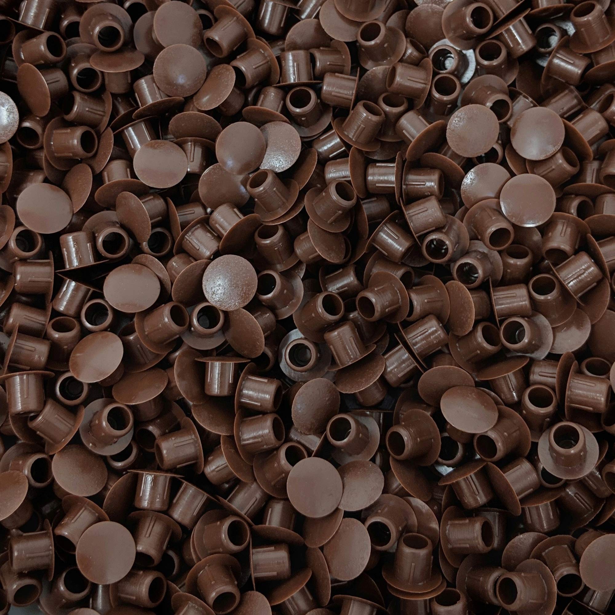 M8 Plastic Hole Plugs (Pack of 50, Brown) - Made in Germany