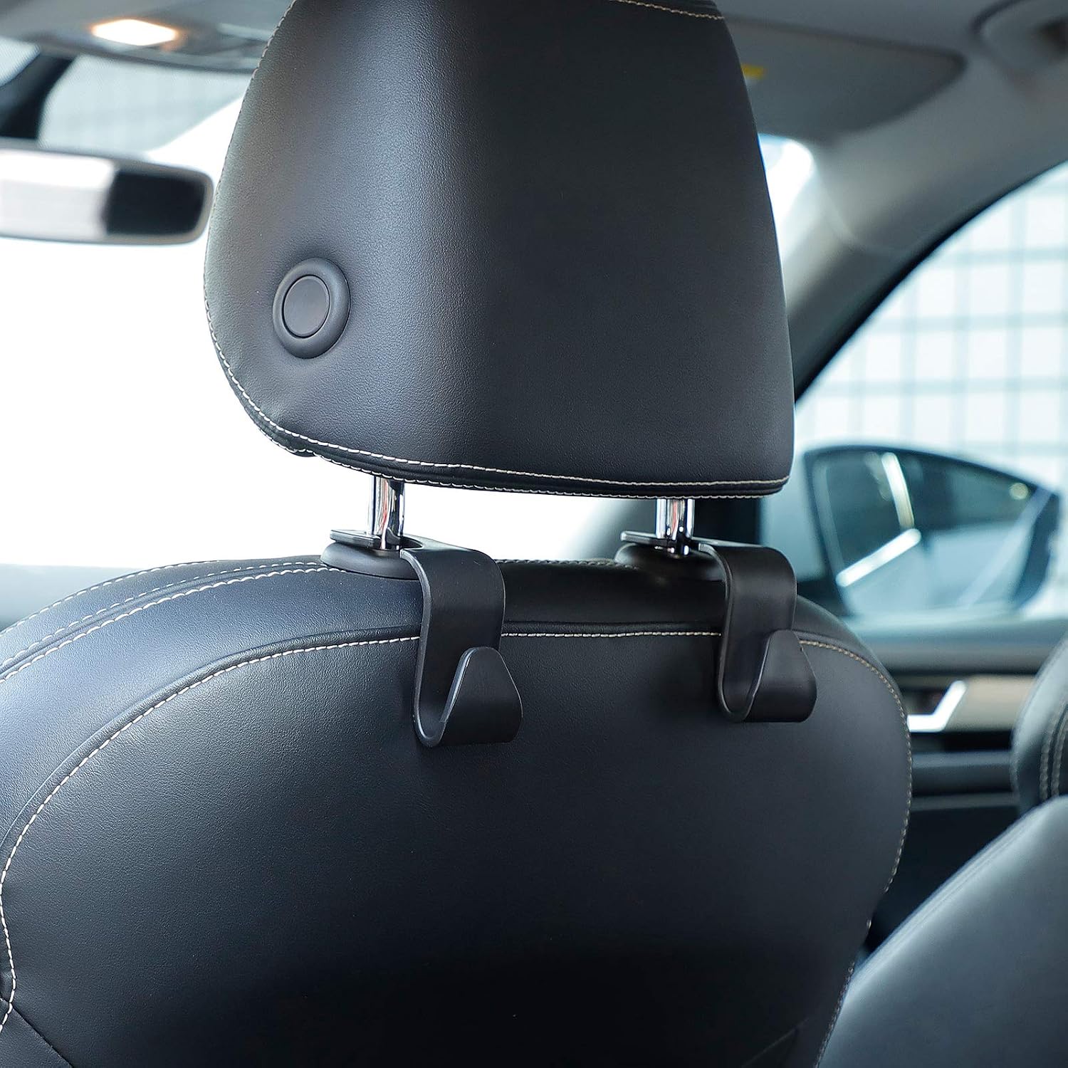 6 Pcs Car seat hook,Back Seat Headrest Hanger,for Auto Backseat Multifunctional Heavy Duty Storage Hooks (Black) - Image 4