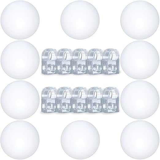 Set de 20 Topes de Puerta de MountainGoods | Tope de Puerta blanco de 10 x 40mm autoadhesivo para pared | 10 Topes de Manivela transparentes fabricados en goma | Suaves e ideales para casas con niños