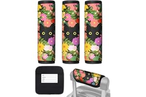 Slohif Luggage Handle Wrap 3Pcs Suitcase Identifier - Bag Strap Cover For Bogg Travel Accessories Easy Identification Bright Marker Sleeve Grips Comfort Neoprene Concealed Tag For Airport Cat