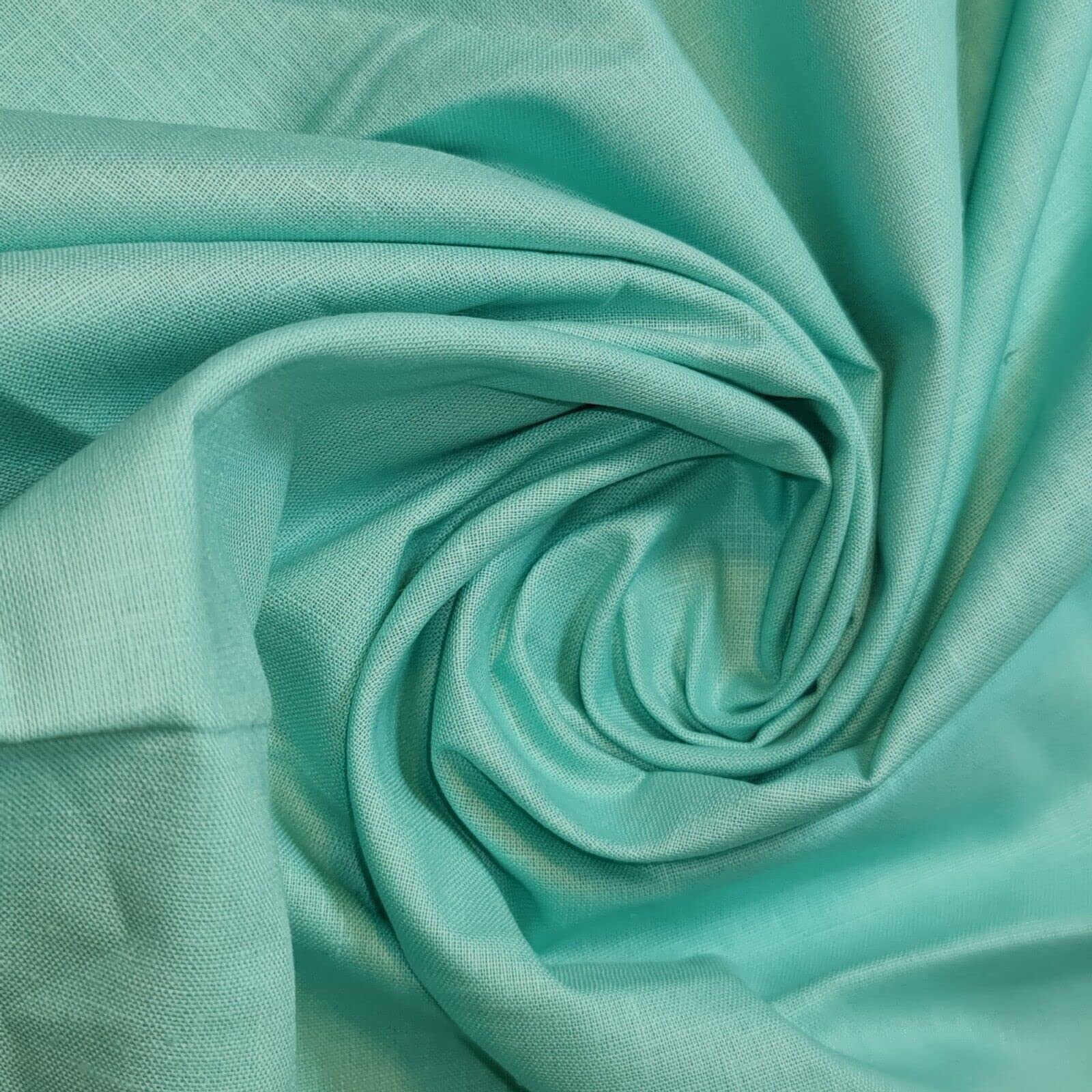100% Cotton Rich Linen Poplin Dress Craft Fabric Material 58" - 150 cm Wide Sold As 1 Meter Pre - Cut Lengths (Available in 13 Colours) (Turquoise #2)