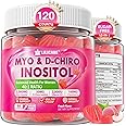 LILICARE Myo-Inositol & D-Chiro Inositol Gummies 2000mg + 50mg Ideal 40:1 Ratio with Choline, Magnesium, and Vitamin D3 for Overall Health and Wellness, Vegan, GelatinFree, Sugar Free, 120 Counts