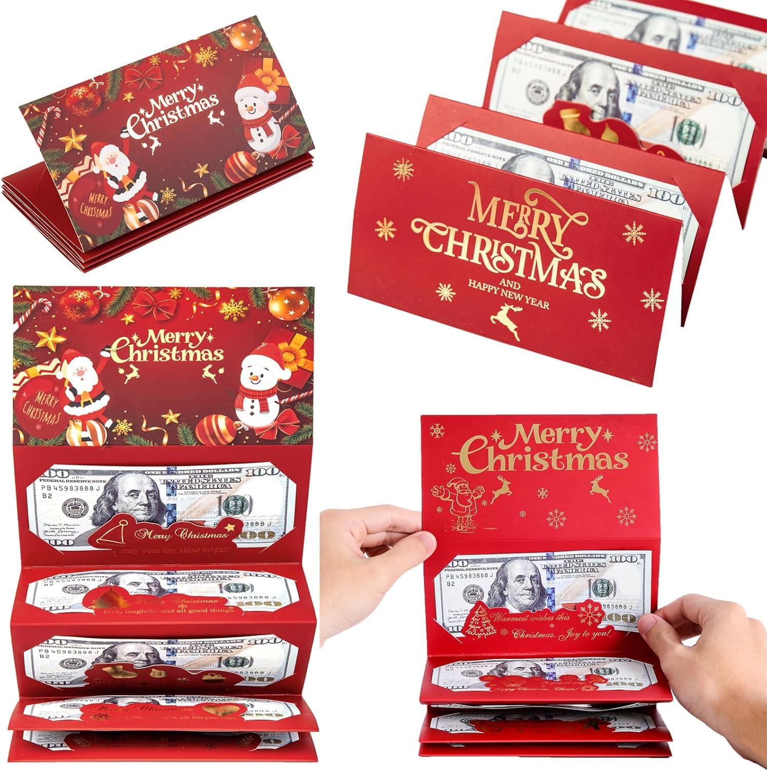 Photo 1 of 1Pcs Christmas Cash Gift Envelopes, Christmas Money Holders for Cash, Surprise Money Envelopes, Xmas Gift For Men Women Girls Boys