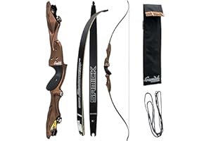 SAMICK SPORTS SAMICK 64" Discovery Archery Recurve Bow - ILF CNC Riser with Wood Core Carbon Limbs - 25-55lb Draw Weight - Right Handed Only - Takedown Hunting, Traditional, & Longbow Bows for Teen & Adult Archers
