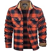 TACVASEN Men's Flannel Shirts Lightweight Cotton Button Down Long Sleeve Shirt Casual Plaid Pocket Shirts Outdoor