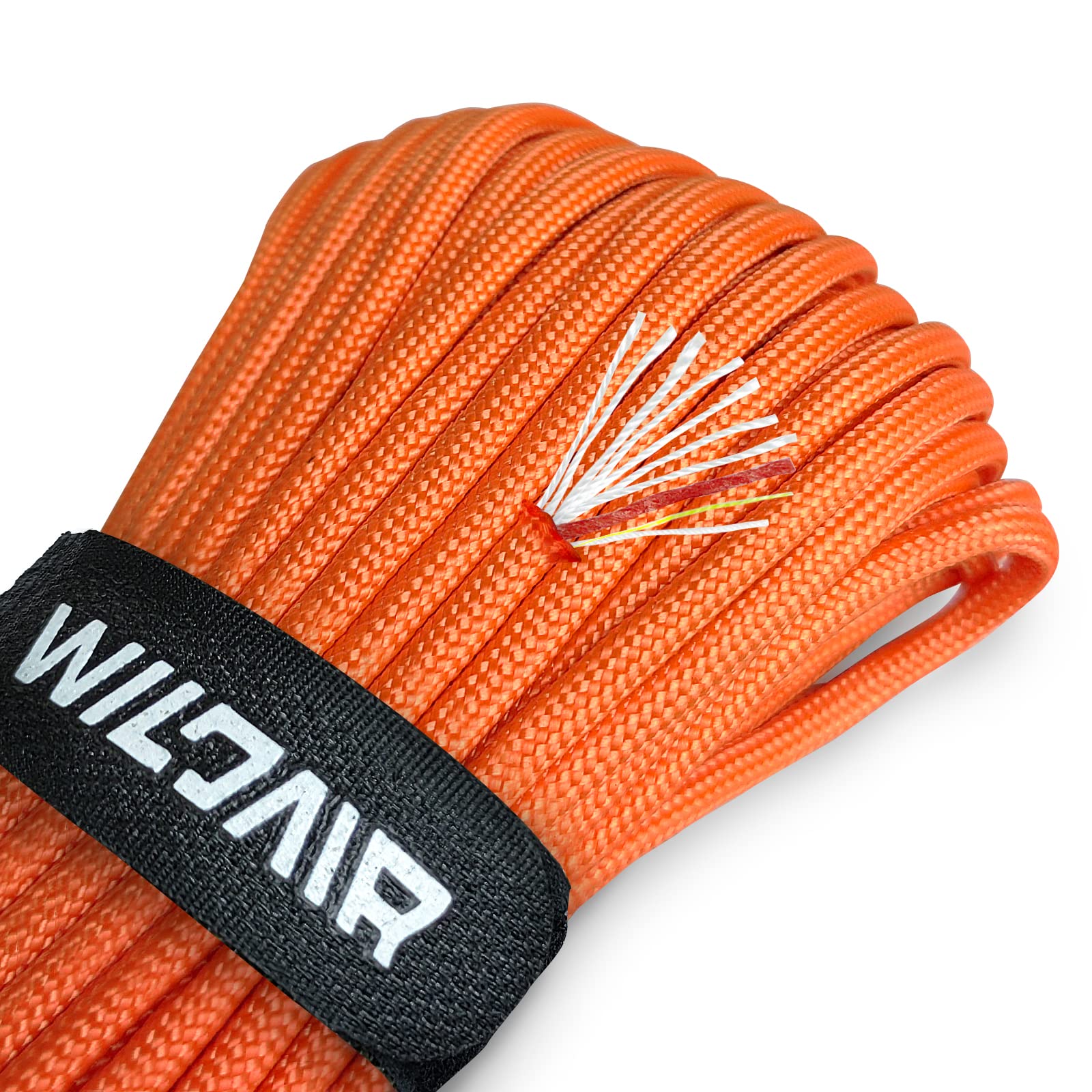 WILDAIR Paracord Survival Paracord Parachute Fire Cord Survival Ropes 4-in-1 100Ft 5/32" Diameter U.S. Military Type III with Integrated Fishing Line, Fire-Starter Tinder