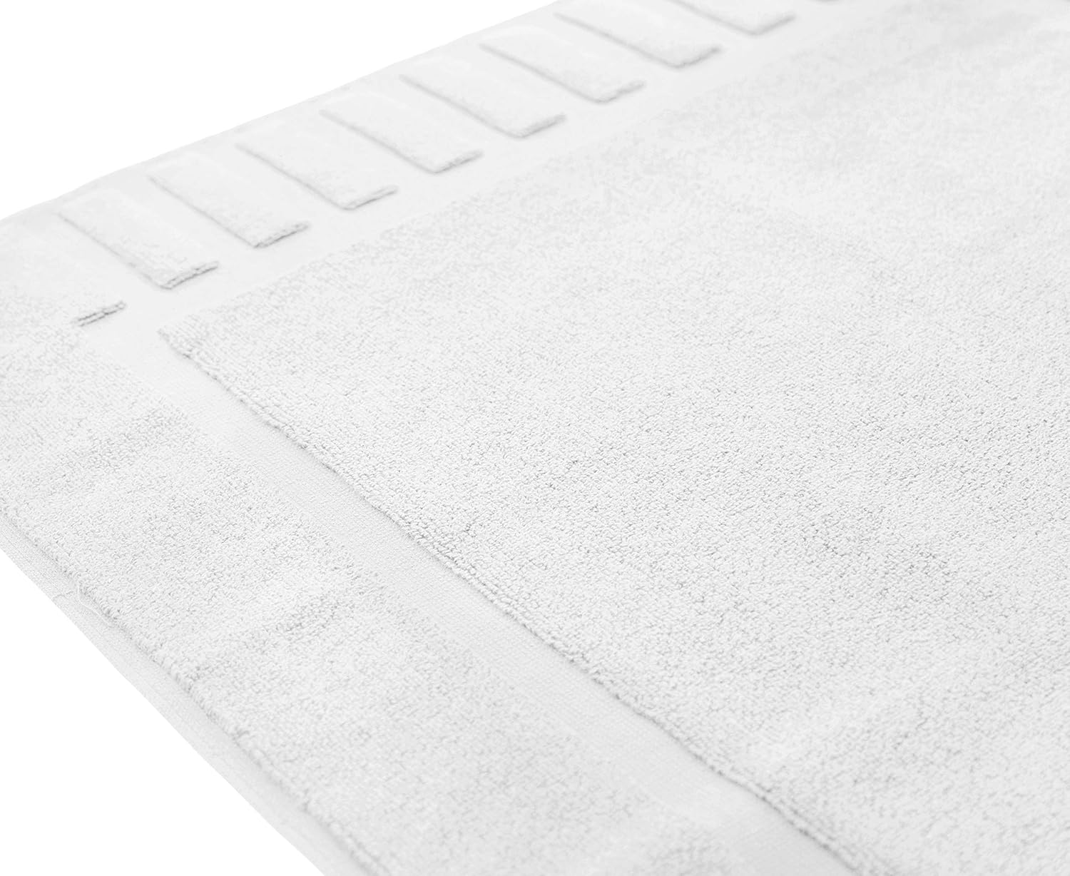 Luxury Bath Mat Floor Towel Set - Absorbent Cotton Hotel Spa Shower/Bathtub Mats [Not a Bathroom Rug] 22"x34" | White | 2 Pack: Home & Kitchen