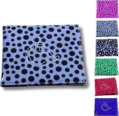 Glamified PU Leather Disabled Blue Badge Holder Gray Polka Dot