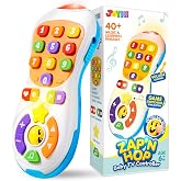 JOYIN Baby Toys 6-12 Months - TV Remote Control Toy with 40+ Music and Learning Phrases &amp; Volume Control, Birthday Gift for Todder Girls Boys