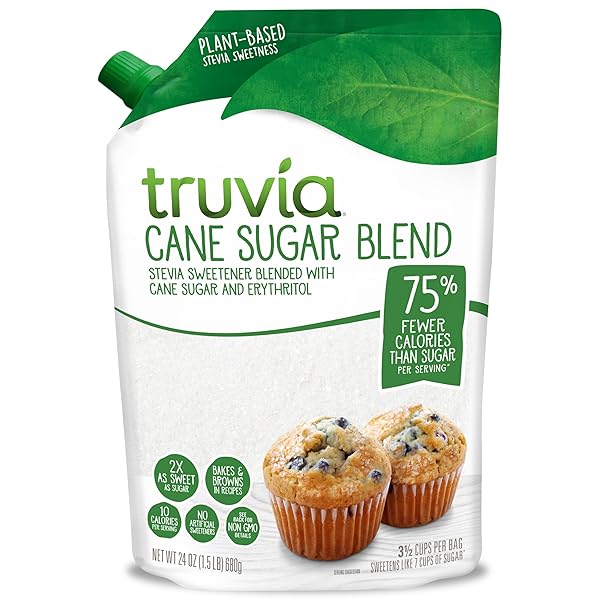 TRUVIA CANE SUGAR BLEND, MIX OF NATURAL STEVIA...