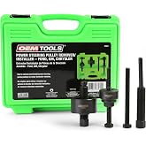 OEMTOOLS Power Steering Pulley Puller and Installer Kit, Removes and Installs Power Steering Pump Pulleys on Most Domestic Vehicles, Ford, GM, VW, 37031 Green Case