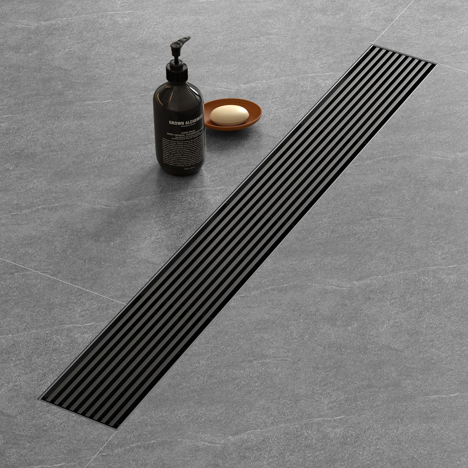 Photo 1 of Sharpeye 32 Inch Linear Shower Drain with Removable Wedge Wire Pattern Grate, Matte Black 304 Stainless Steel Rectangle Shower Floor Drain for Bathroom, CUPC Certified, with Hair Strainer