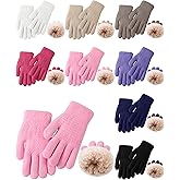 Shihanee 8 Pairs Kids Fleece Lined Gloves Winter Knit Cable Thermal Lined Mittens Thick Warm Gloves for 6-10 Years Girls Boys
