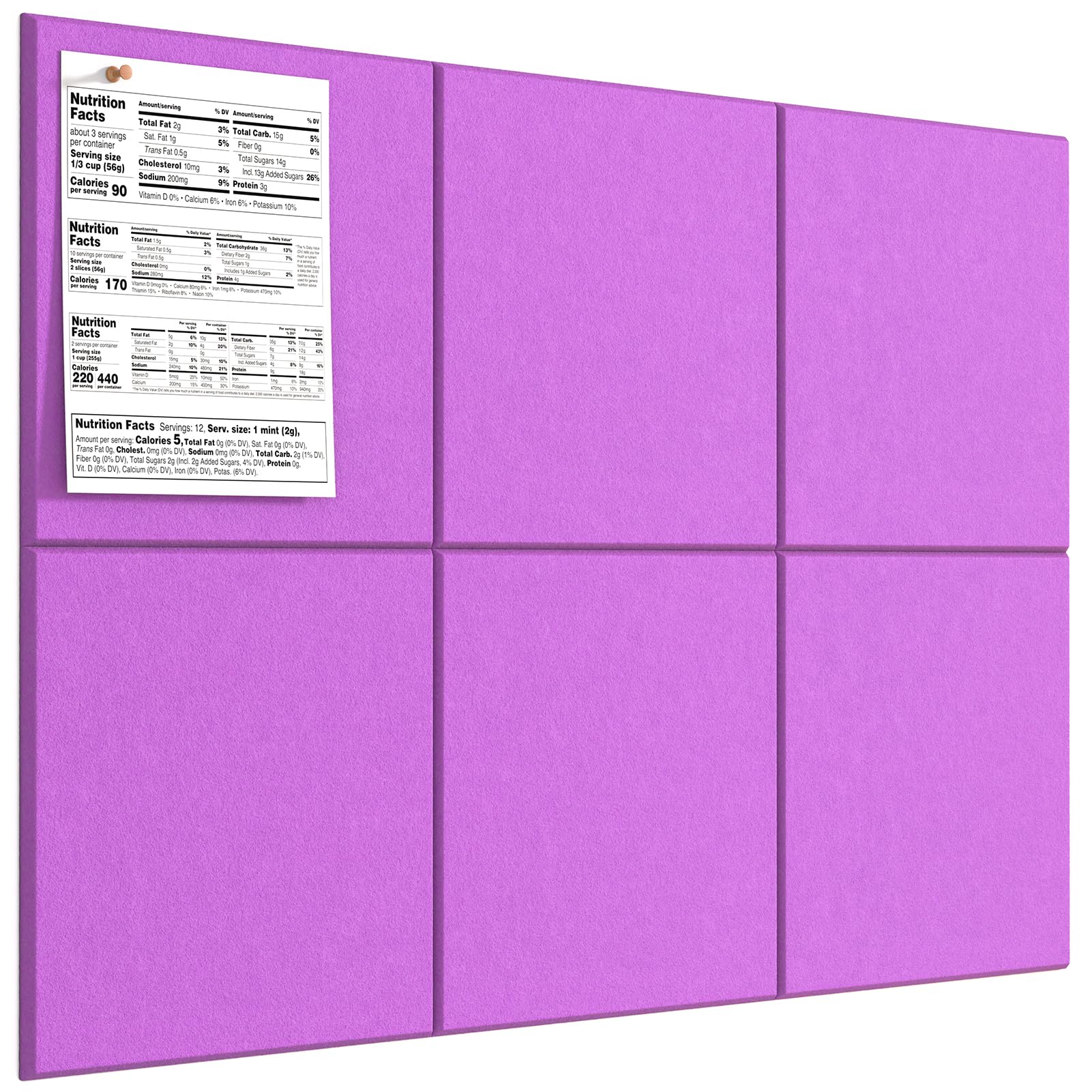 Photo 1 of MaxGear Large Cork Board for Wall 36" x 24", Rose Pink Bulletin Board, 6 Pack Felt Wall Tiles with Pushpins, Cork Boards for Office Push Pin Board Tack Board Felt Board