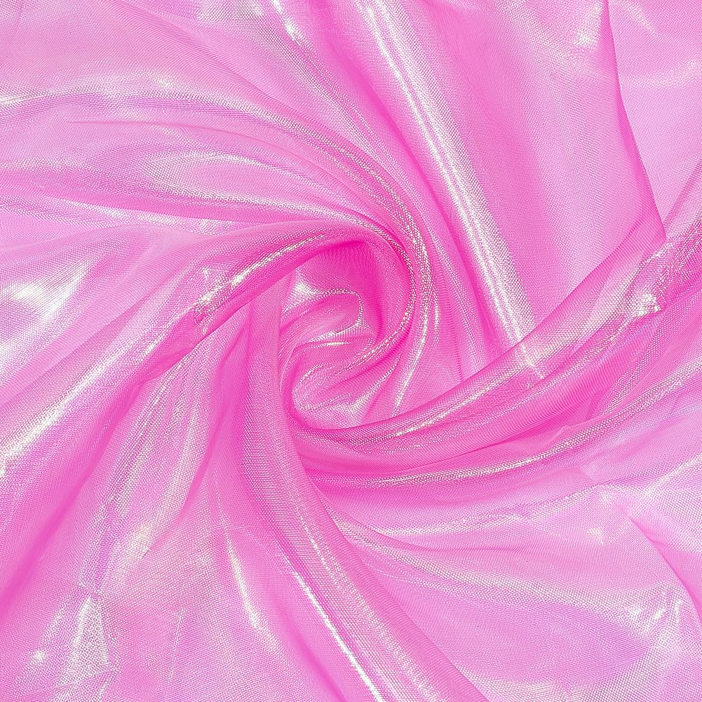 PH PandaHall 3m Organza Lace, Purple Sheer Fabric, Iridescent Craft Cloth, Ribbon, Holographic Gauze Fabric, Lace for Wedding Dress, Curtain, Photography Background, DIY Supplies, Decor, 1m Wide