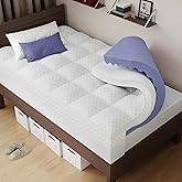 downluxe 4 Inch Twin XL Memory Foam Mattress Topper Pro Dual Layer 2 Inch Cooling Gel Egg Crate Memory Foam Plus 2 Inch Pillow Top Medium Firm with Deep Pocket