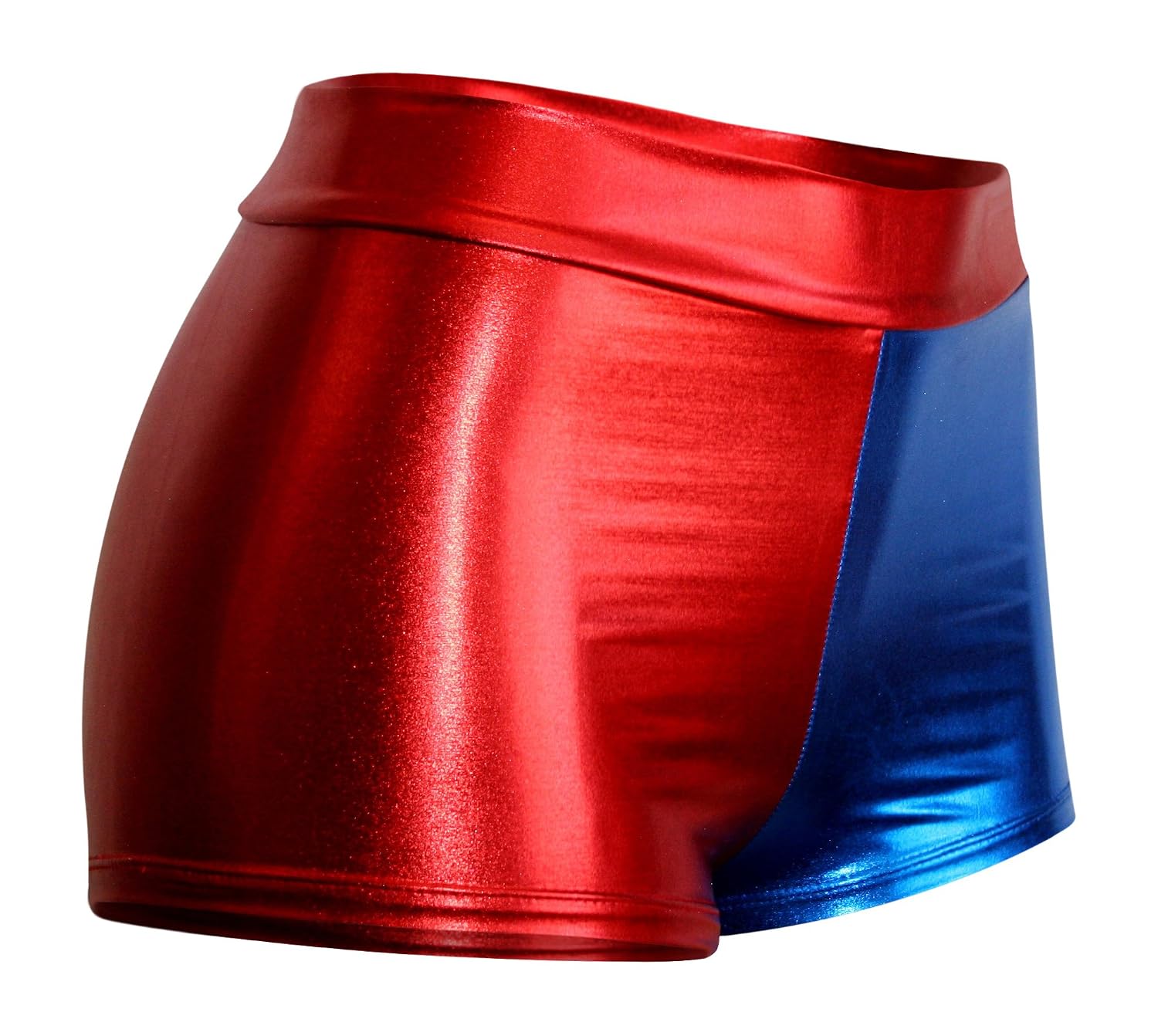 HIGH WAIST Metallic Red and Blue CosplayBooty Shorts