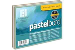 Ampersand Art Supply Pastel Painting Panel: Museum Series Pastelbord, Assorted Colors, 1/8 Inch Flat Profile, 5x7 - Pack of 4