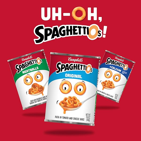 SPAGHETTIOS CANNED PASTA WITH MEATBALLS, 15.6 OZ CAN