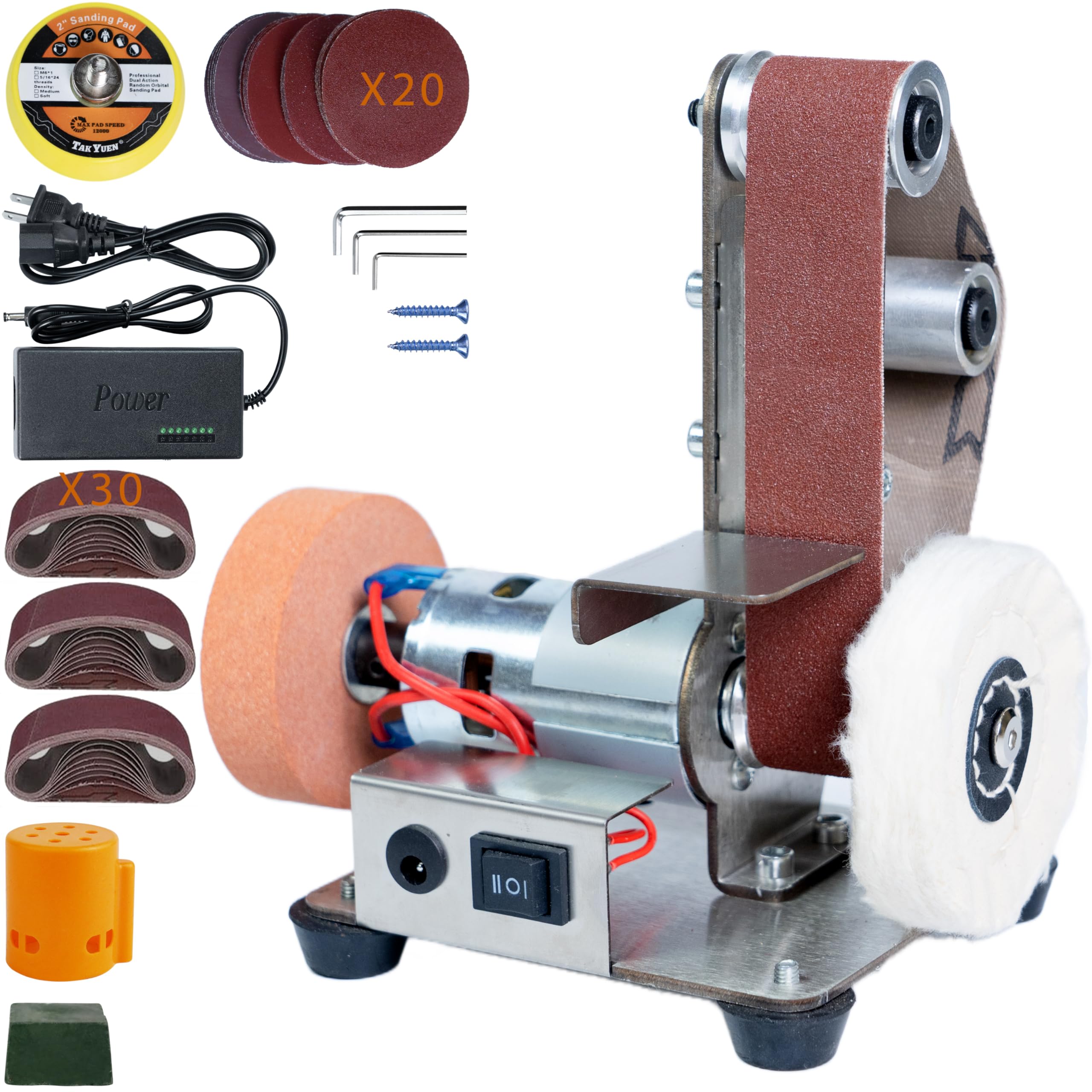 Photo 1 of **PARTS ONLY**Mini Belt Sander, Electric Small Sander Knife Making Supplies, 7 Adjustable Speed Electric Knife Sharpener, Power Belt Grinder for Woodworking, Metal Working DIY (Vertical Belt Sander)