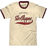 Tee Luv Men's Retro Drink Dr Pepper Ringer Tee Shirt