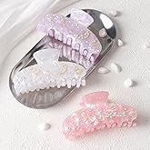 HAIMEIKANG 3 PCs Acrylic Rhinestone Hair Claw Clips - Large Hair Clips Non-slip Banana Hair Barrettes Clips for Women Girls