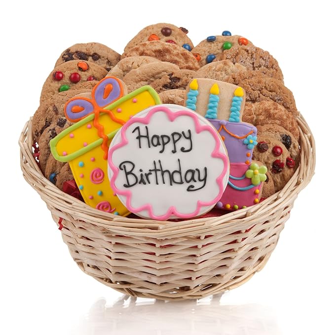 Happy Birthday Cookie Gift Basket 24 PC. Grocery