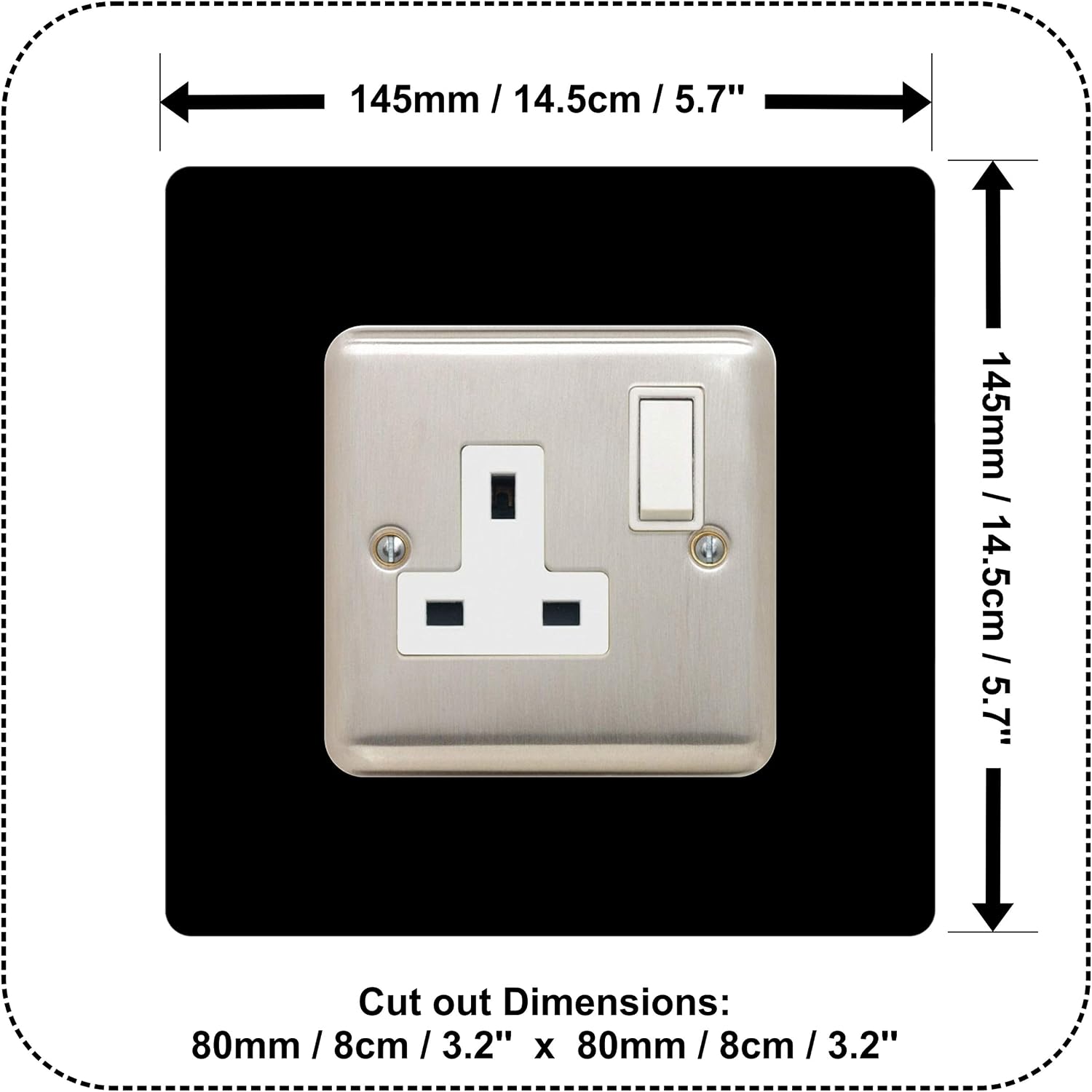 Single Socket Surround, Black - Image 5