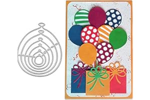 FAWENUCY Scrapbooking Die-Cuts, Layering Frame Metal Cutting Dies for Card Making, Paper Craft Punch Template, Background Embossing Stencils, DIY Album Décor (Balloon-10.6x8.8cm)