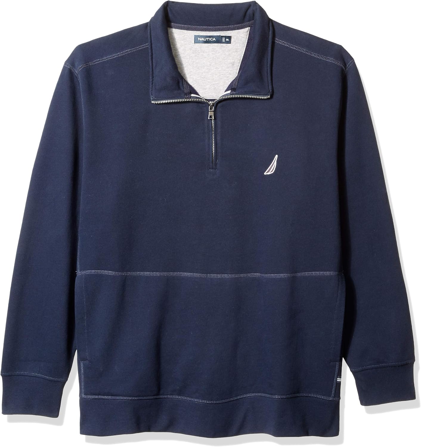 Nautica Men's Big and Tall Basic Long Sleeve 1/4 Zip Fleece Sweatshirt: Clothing
