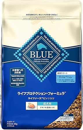 Amazon ブルーバッファロー ドッグフード ライフプロテクション フォーミュラ 成犬用 チキン 玄米レシピ 6kg ブルーバッファロー ペット用品 通販