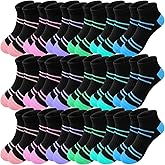 Bemeol Girls Socks 18 Pairs Kids Ankle Socks for Girls Low Cut Athletic Sock