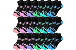 Bemeol Girls Socks 18 Pairs Kids Ankle Socks for Girls Low Cut Athletic Sock