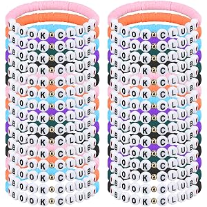 30 Pcs Book Club Gifts Bracelets with 6 Soft Shades for Women & Book Lovers | Acrylic and Comfortable Hand-Wrapped Cords Book