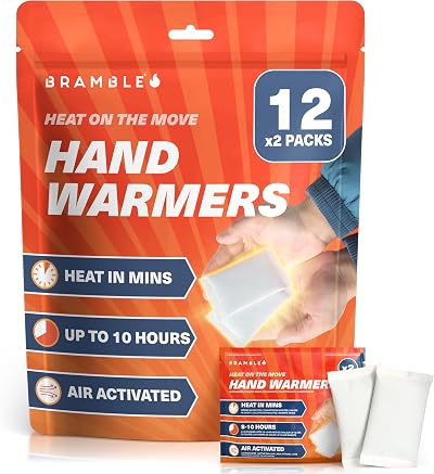 Bramble Hand Warmers 12 Pairs 24 Total Air Activated Odour Free Up to 10 Hours