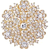 EVER FAITH Women's Clear Austrian Crystal Elegant Flower Wedding Corsage Brooch Pin for Bride Bridesmaid