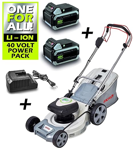 IKRA Akku Rasenmäher Mulchmäher IAM 40-4625S Radantrieb TwinPower inkl. 2x40V Akku & Ladegerät, Schnittbreite 46cm
