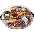 FARBERWARE Build-a-Board Cutting Board with Five Compartments and Clear Locking Lid for Charcuterie, Snacks, and More, Bamboo