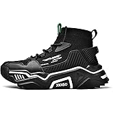 SANNAX Fashion Shoes for Mens High Top Casual Walking Shoes Non Slip Breathable Mesh Lightweight Sneakers